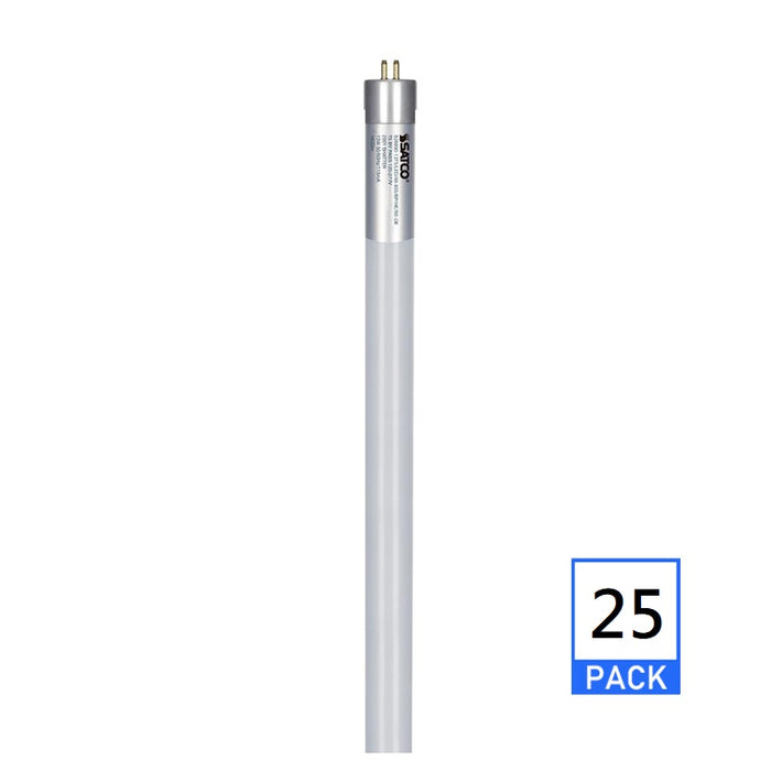 Satco S28696 16W 4' LED T5 Ballast Bypass Lamps, 3500K, 25-Pack