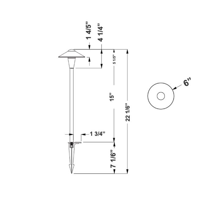 Westgate AA-19L Aluminum Path Light Cap