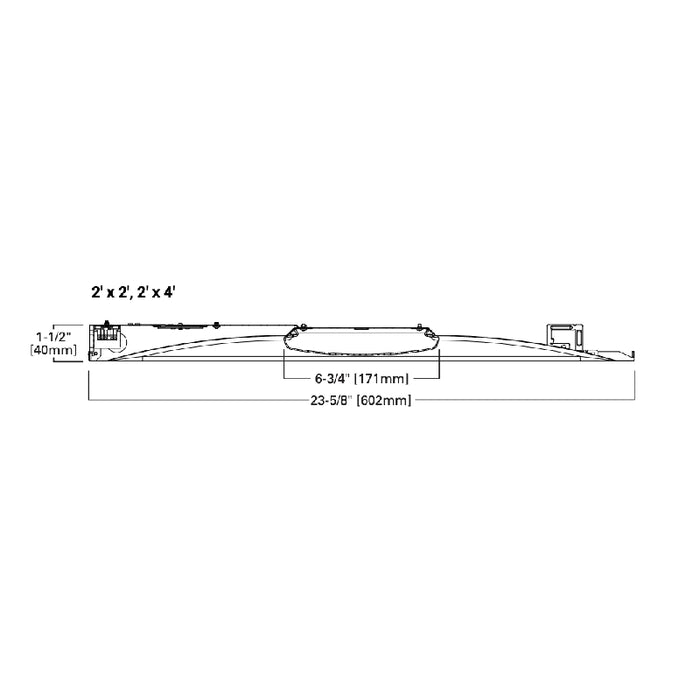 Metalux Achieva Recessed 24ARS 2x4 LED Center Basket Troffer, Selectable CCT & Lumens 120-277V