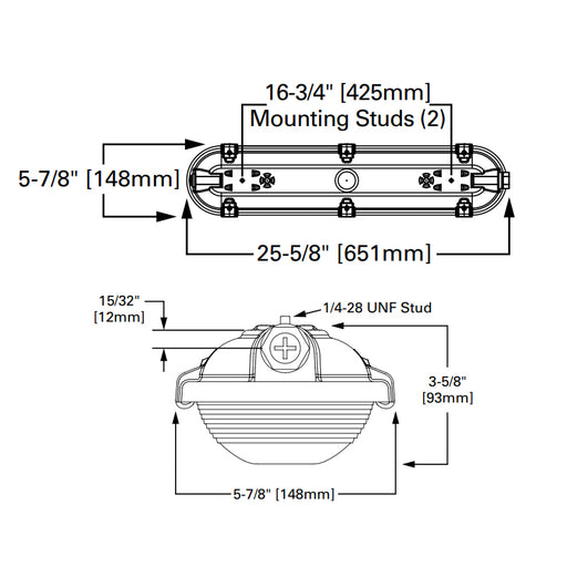 Metalux 2VT3 2-ft 32W LED Industrial Vaportite, 4000lm, 120-277V