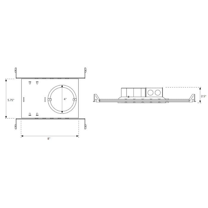 Rayon RSL4 4" LED Surface Mount w/ Glare Control, 5CCT Selectable, 120-277V, Fire-Rated Enclosure