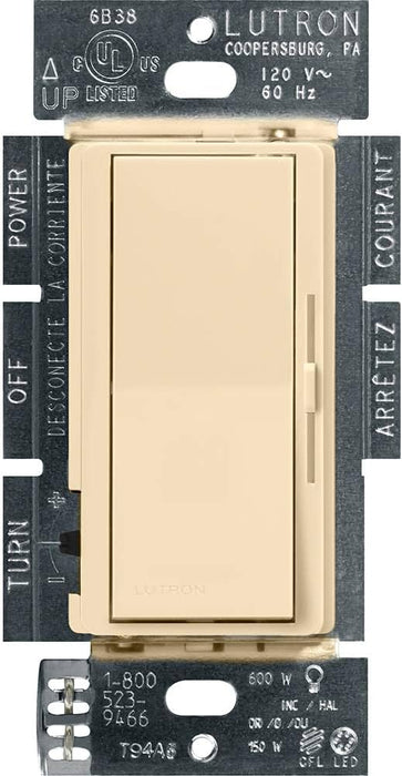 Lutron Diva LED+ Dimmer DVCL-153P – 150W LED / 600W Incandescent Single-Pole/3-Way Dimmer Switch, Preset Paddle