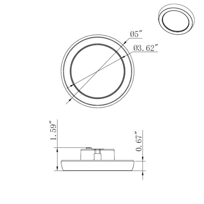 Nuvo 62-1700 Blink Pro 5" 9W LED Round Flush Mount, CCT Selectable