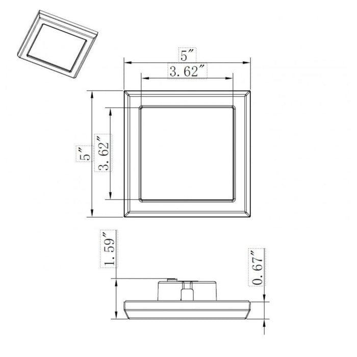 Nuvo 62-1704 Blink Pro 5" 9W LED Square Flush Mount, CCT Selectable