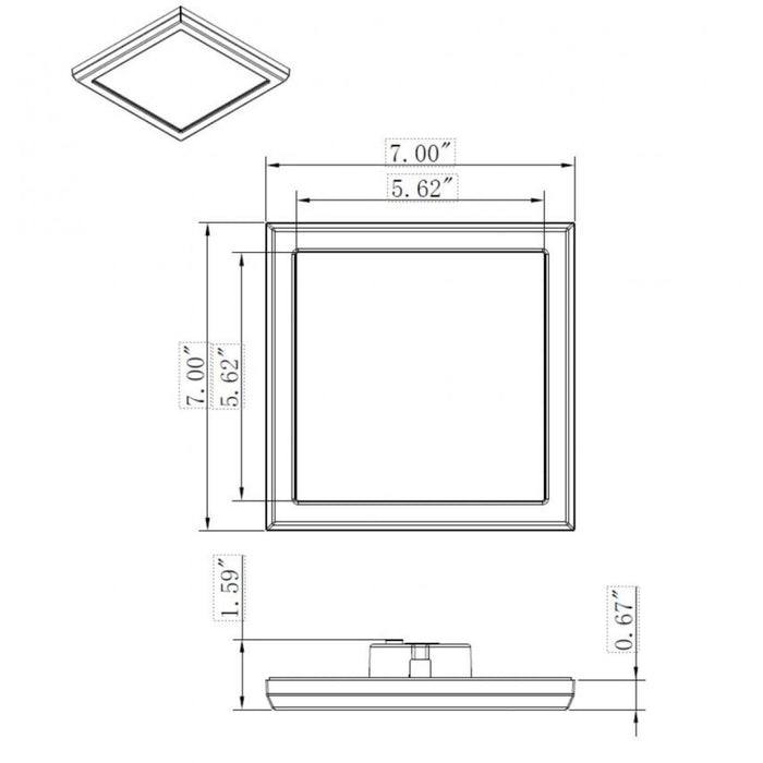 Nuvo 62-1714 Blink Pro 7" 11W LED Square Flush Mount, CCT Selectable
