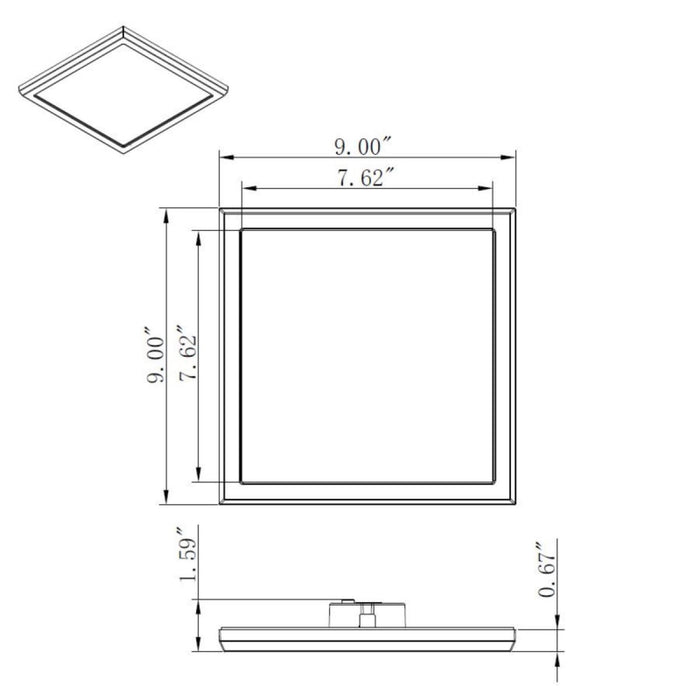 Nuvo 62-1724 Blink Pro 9" 13W LED Square Flush Mount, CCT Selectable