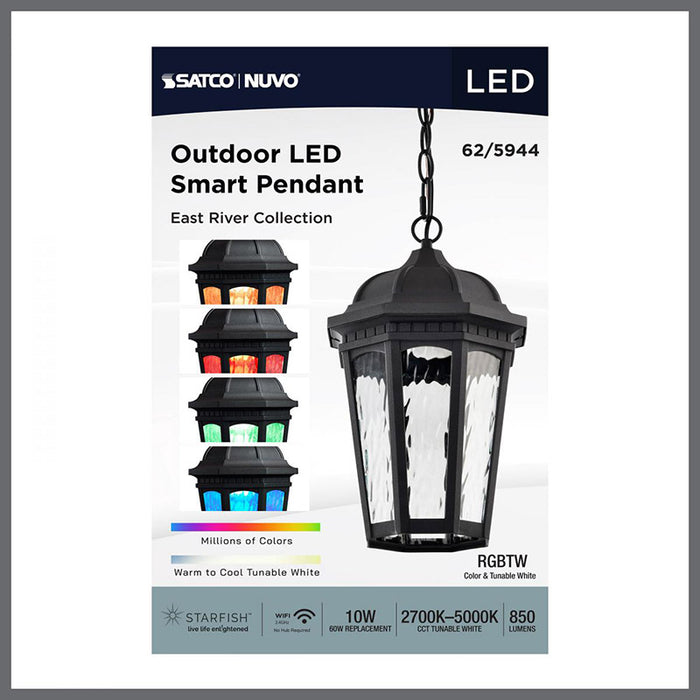 Nuvo 62-5944 Starfish East River Collection 1-lt 8" LED Outdoor Hanging Light
