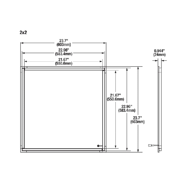 LEDvance 62961 2x2 25W/30W/35W LED Dual Selectable T-Fit Panel