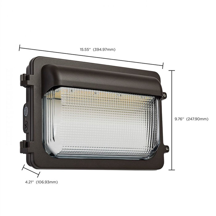 Nuvo 65-884 30W/45W/60W LED Low Profile Wall Pack with Integrated Bypassable Photocell, CCT Selectable
