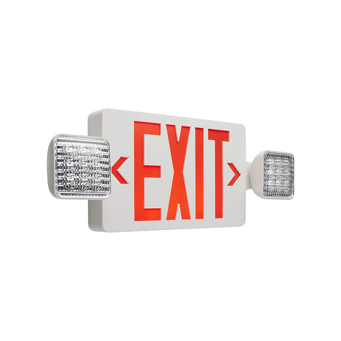 Satco 67-122 Combination Red Exit/Emergency Light, Single/Dual Face, Universal Mounting, Remote Compatible