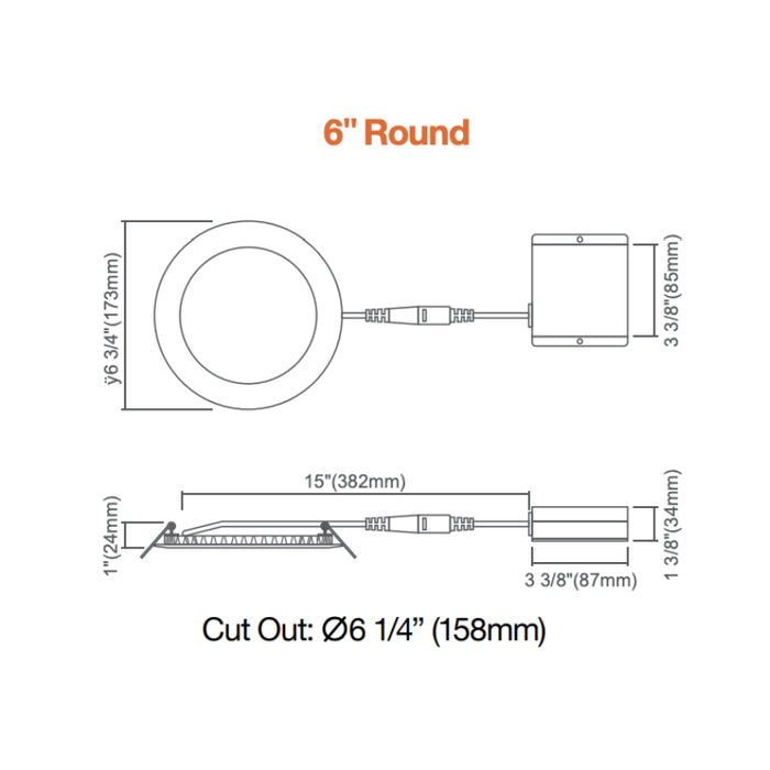 Envision LED LED-SL-PNL-6R 6" Round LED Slim-Line Fire Rated Downlight