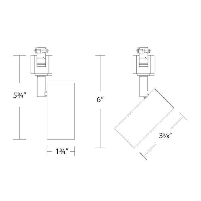 WAC L-8110 Cyn 10W LED Track Head, L Track