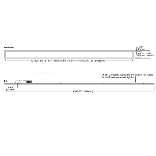 Fail-Safe FSN6 8-ft LED Sealed Narrow, 3CCT & Lumen Selectable