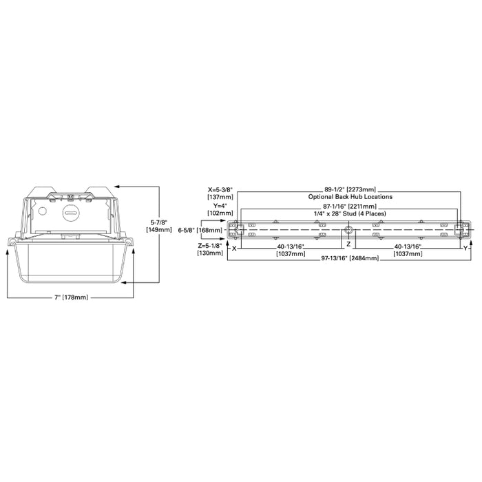 Metalux 8VT2 8-ft LED Industrial Vaportite, 9000lm