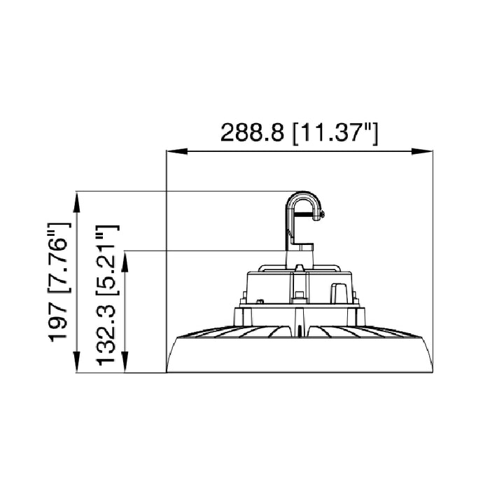 Albeo ARC 144W LED Round High Bay, 277-480V, 18000lm, 4000K