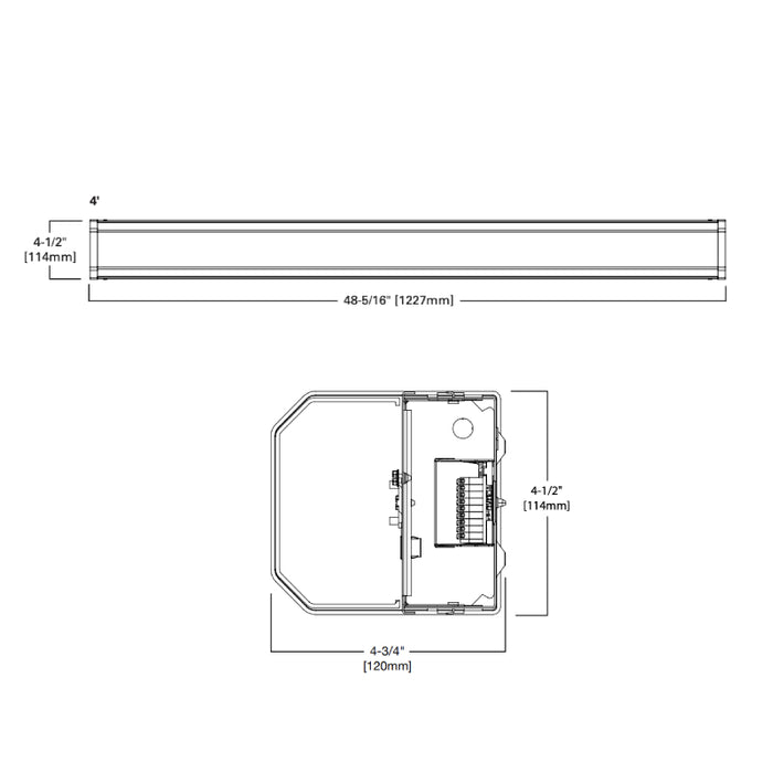 Metalux 4BCLED 4-ft LED Strip Light, 3500K