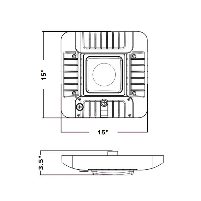 Beacon GSY-130 GALASY II 130W LED Low Proﬁle Gas/Canopy Luminaire, 20400 Lumens, 4000K, 120-277V