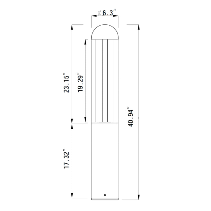 Westgate BOL-608RD LED Round Bollard, Power & 3CCT Selectable, 120-277V