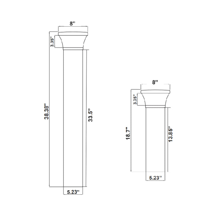 Westgate BOL-G5-SHAFT-33 33" G5 Bollard Shaft