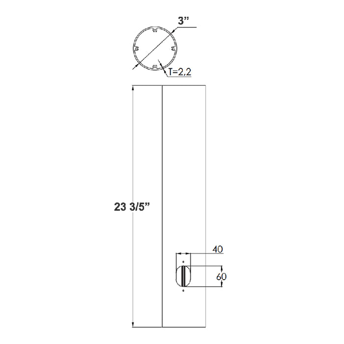 Westgate BPS-BASE-2FT 2-ft Bollard Pole System Base
