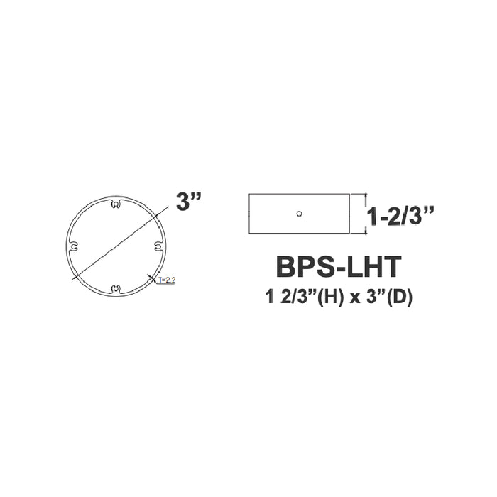 Westgate BPS-LHT Bollard Pole System Top Cap Lamp Holder with 1/2" Hub