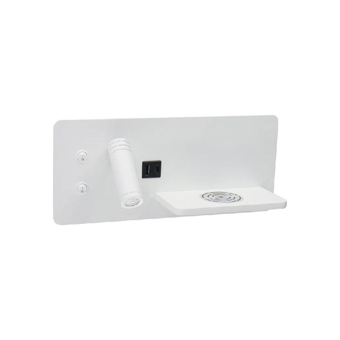 Westgate BRL-SHL-WCH 1-lt 18" LED Bedside Horizontal Left Side Reading Lamp with Backlight