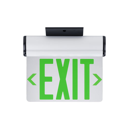 Compass CELS1GN Edge-Lit LED Exit Sign, Surface Mount, Single Face, Green Letters, Brushed Aluminum, AC Only