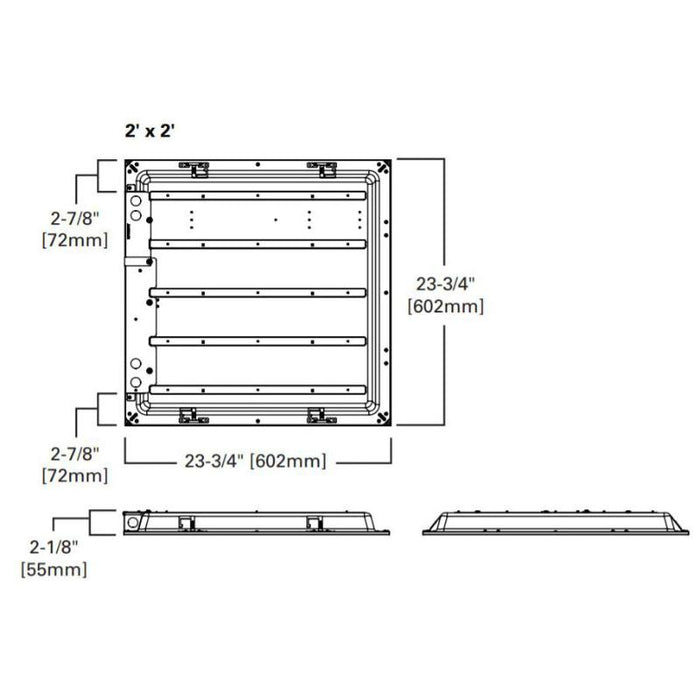 Metalux CGTS 2x2 LED Flat Panel, 3CCT(3500K,4000K,5000K) & Lumens Selectable, 120-277V, 8W Emergency Battery Backup