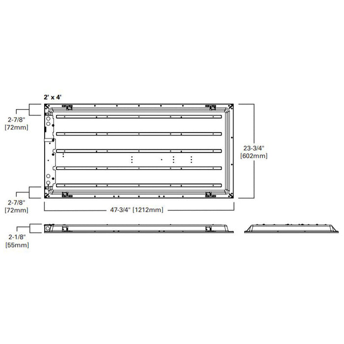 Metalux CGTS 2x4 LED Flat Panel, 3CCT(3500K,4000K,5000K) & Lumens Selectable, 120-277V, 8W Emergency Battery Backup