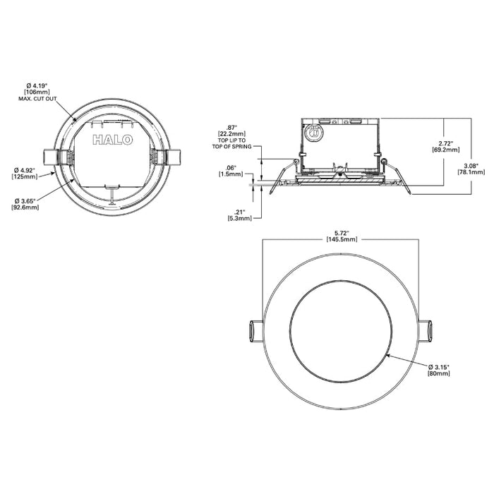 Halo CJB4R 4" LED 2-in-1 Installation Integrated JBox Downlight, CCT Selectable