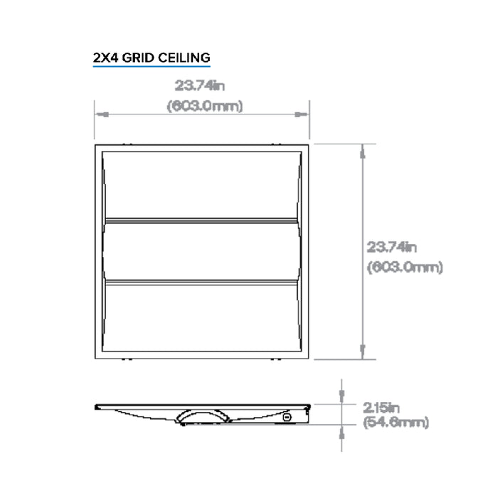 Columbia CLT22 2x2 CLT 23W/27W/38W LED Center Lens Troffer, 3CCT & Lumen Selectable, 120-347V