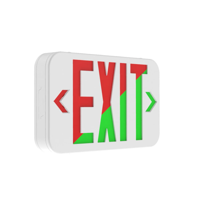 Compass CARG White Thermoplastic LED Exit Sign, AC Only - Universal Face