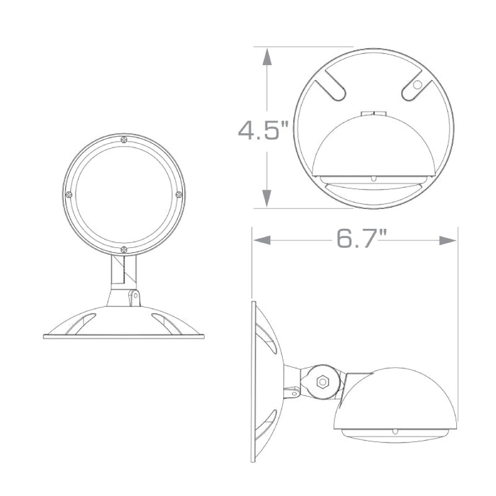 Compass CORS 1W LED Outdoor Emergency Single Remote Head, White