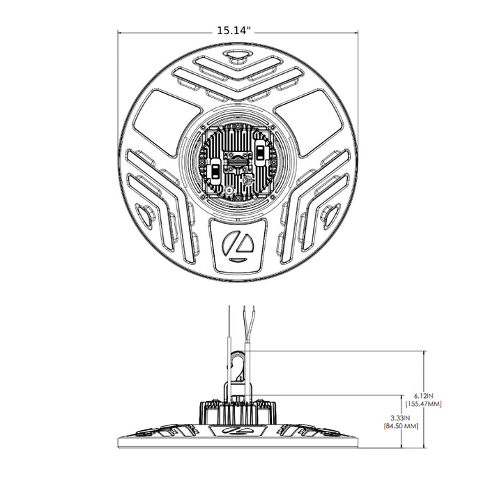 Lithonia Contractor Select CPRB ALO14 Compact Pro 148W/175W/195W LED Round High Bay, CCT Switchable, 120-347V