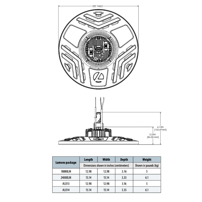 Lithonia Contractor Select CPRB Compact Pro 132W LED High Bay, 18000 LM, 4000K, 120-277V