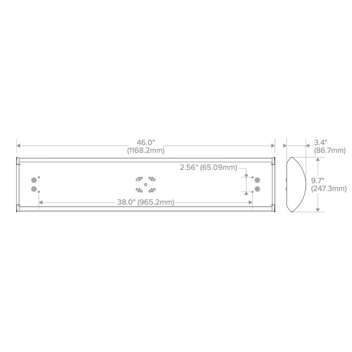 Columbia CRW4 4-ft 27W/33W/40W LED Round Wrap, CCT Selectable