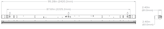 Columbia CSL8 8-ft 65W/72W/81W LED Lensed Strip Light, Selectable CCT