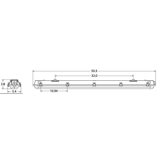 Lithonia Contractor Select CSVT 48IN LED Vapor Tight Light, 4000K, 5000 LM, 120-277V, 80CRU