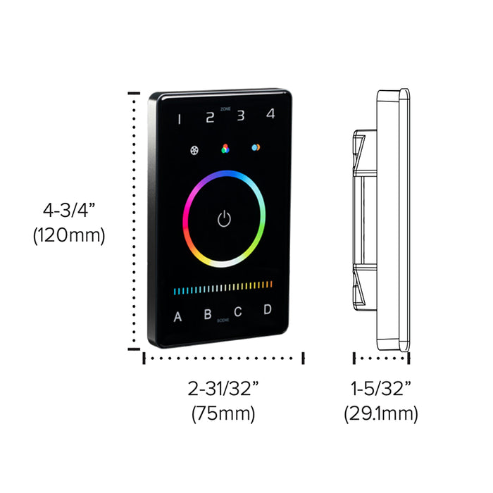 American Lighting CTRLW-DMXB-RGBTW-4Z DMX GRBTW 4 Zone Wall Control