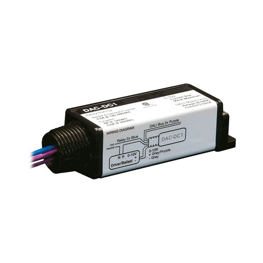 WaveLinx DAC-DC2 DALI Digital to Analog Converter - Wiring Exits with Line Voltage Wiring for Class 2 Installations of the Two Wire Communications Bus