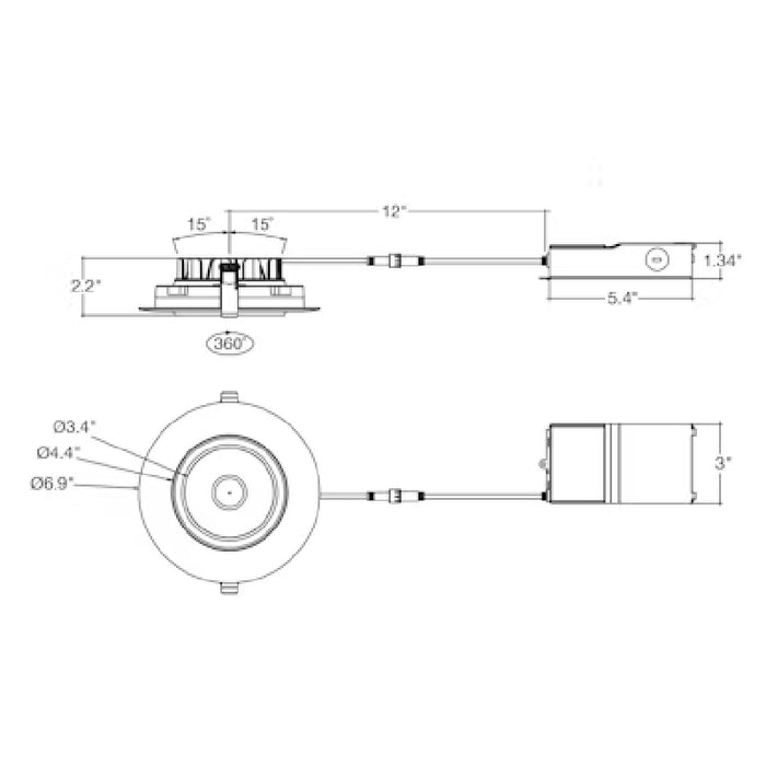 Envision LED 6" 18W Gimbal Adjustable Downlight Canless