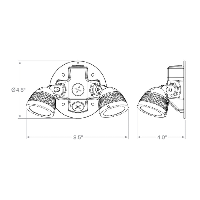 Dual-Lite DLRWD Outdoor LED Remote Head, Double Lamp