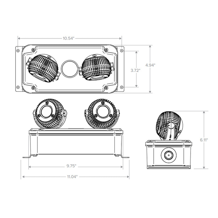 Dual-Lite DYNRD-4X Dynamo Series 6W LED Double Remote Head, NEMA 4X/ IP66 Rated