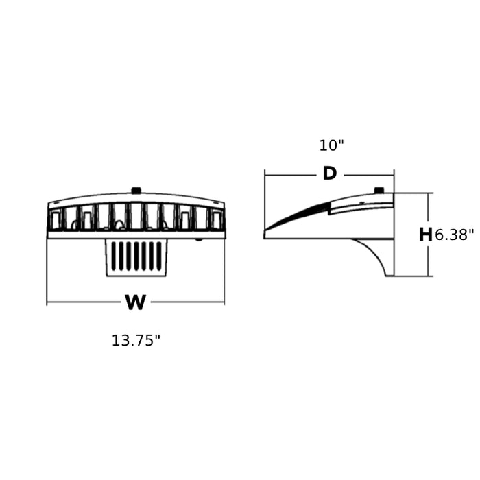 Lithonia DSXW1 46W LED Wall Pack, Type 3 Medium, 120-277V