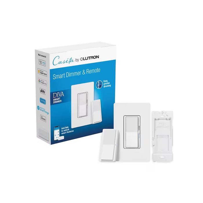 Lutron DVRF-PKG1D Diva Smart Dimmer 3-Way Kit with Pico Paddle Remote