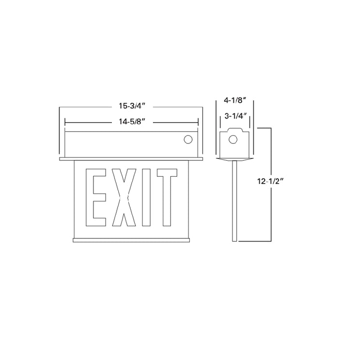 Sure-Lites ECHX Chicago Edge-Lit LED Exit Sign Housing, Recessed Mount