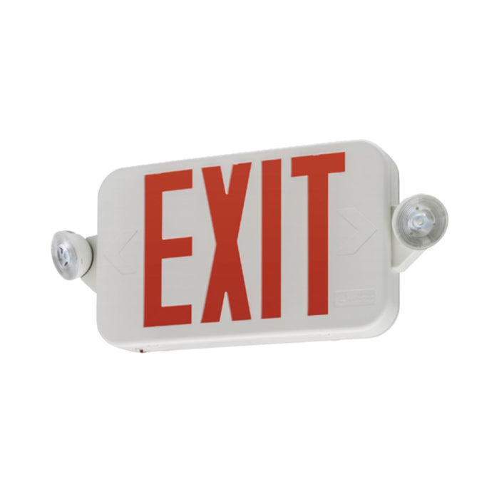 Lithonia Contractor Select ECRG LED Emergency Light/Exit Combo, Red/Green Selectable, Round Lamp Heads