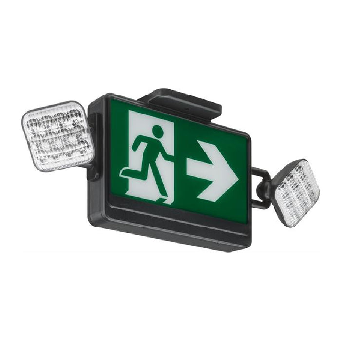 Lithonia ECRM LED Running Man Emergency Light/Exit Combo - Black
