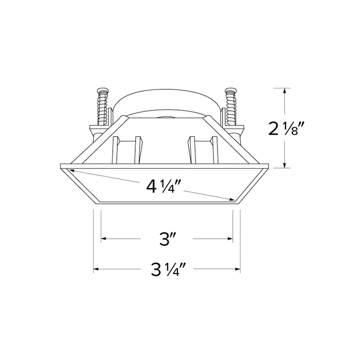 Elco ELK445 4" Square Trimless Smooth Reflector Trim