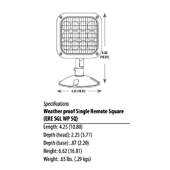 Lithonia ERE LED Squarae Emergency Remote Light Head, Single Head, Weather Proof